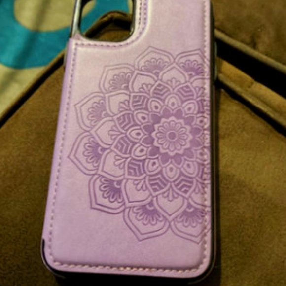 For iPhone 11 Case Wallet with Card Holder, Embossed Mandala, 6.1 inch - Picture 7 of 7